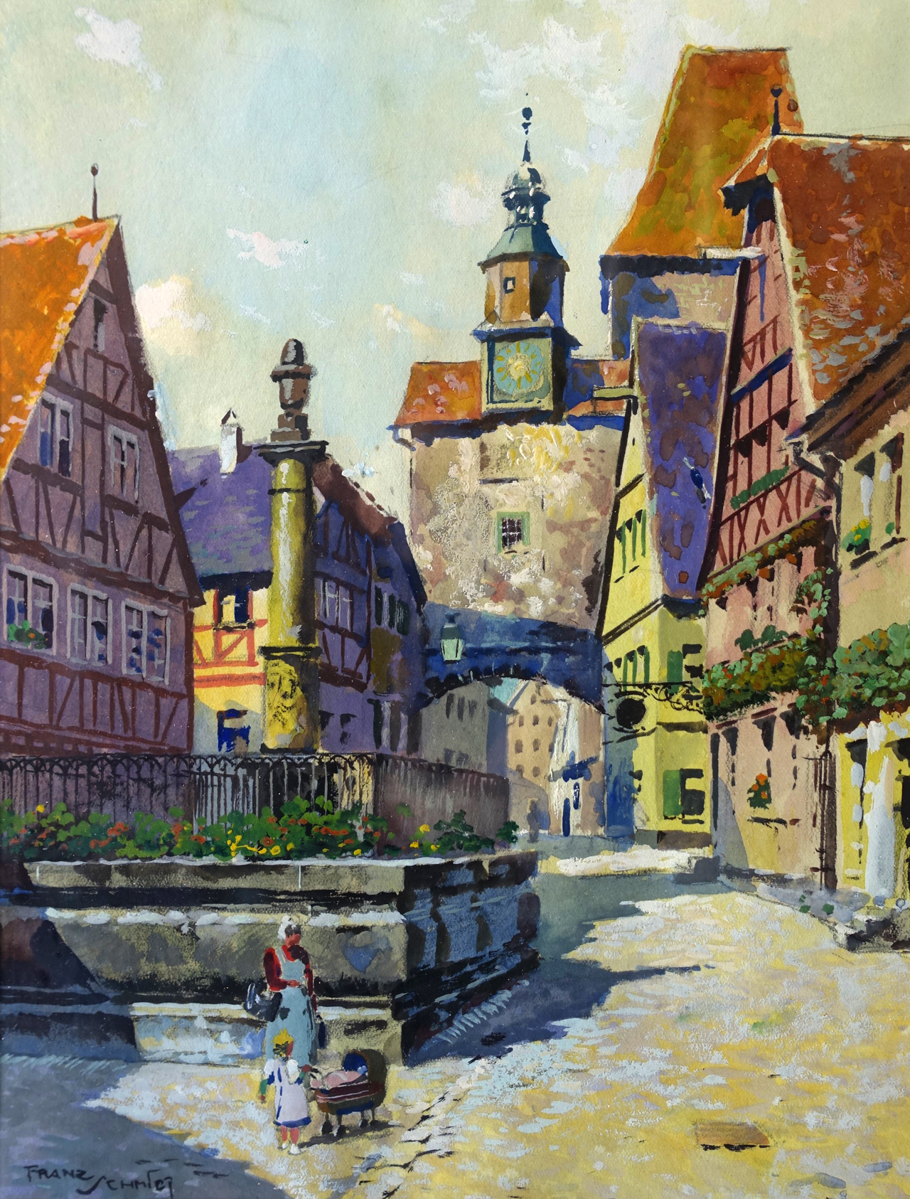 Olbild Malerei Markusturm Rothenburg Ob Der Tauber Signiert H