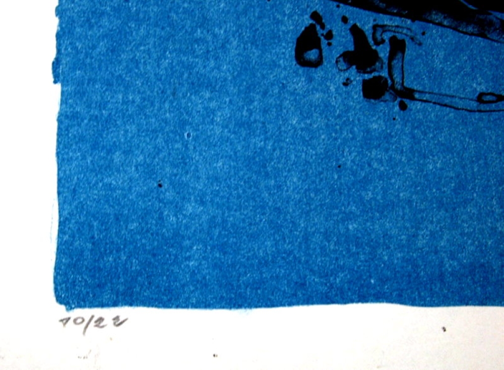 Oskar Koller (1925-2004), Abstract composition on a blue background, 1963