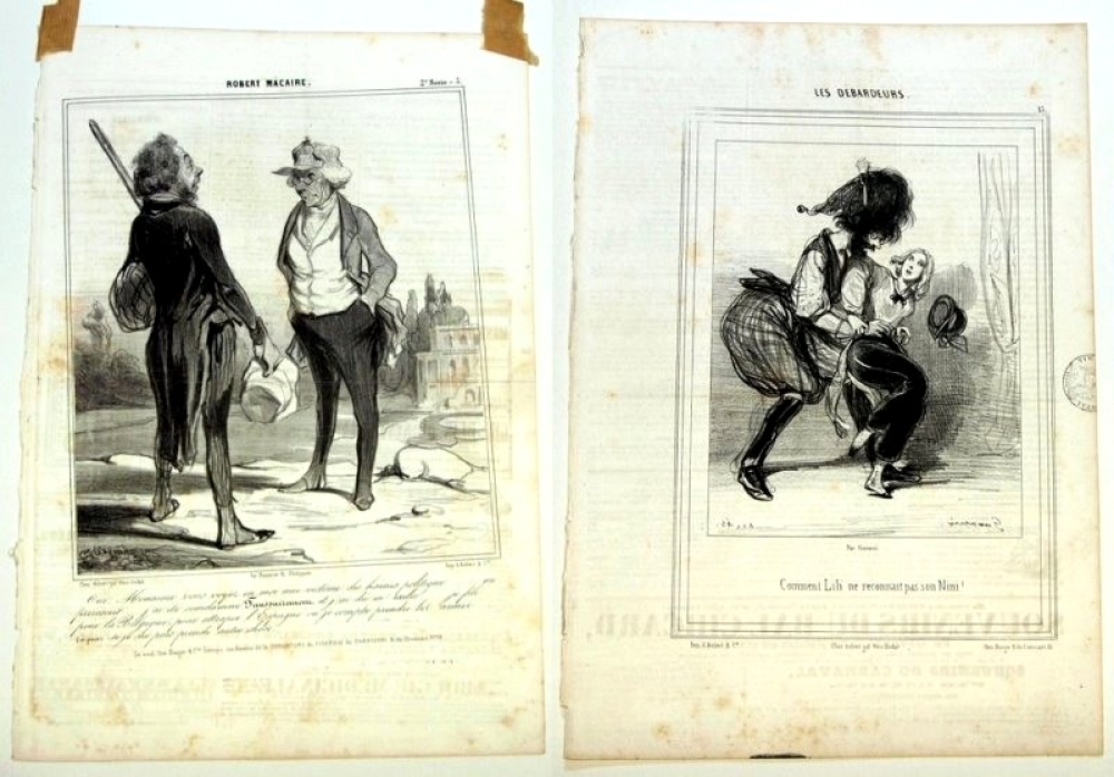 Honore Daumier, Sammlung von 12 Lithografien (Teilweise aus LE CHARIVARI)