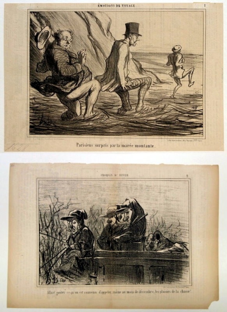 Honore Daumier, Sammlung von 12 Lithografien (Teilweise aus LE CHARIVARI)