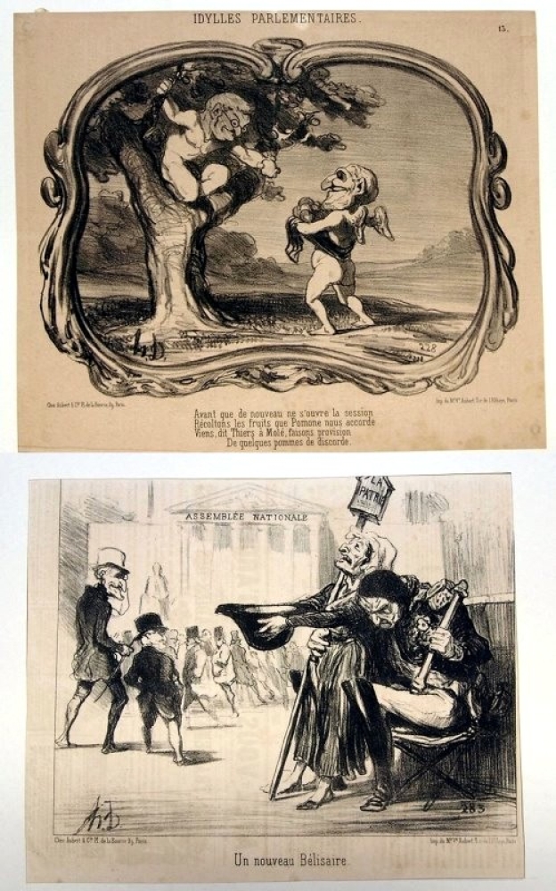 Honore Daumier, Sammlung von 12 Lithografien (Teilweise aus LE CHARIVARI)