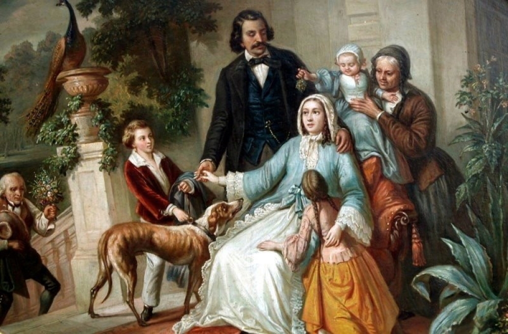 Josef Valentin (zug.), Genesende im Kreis der Familie