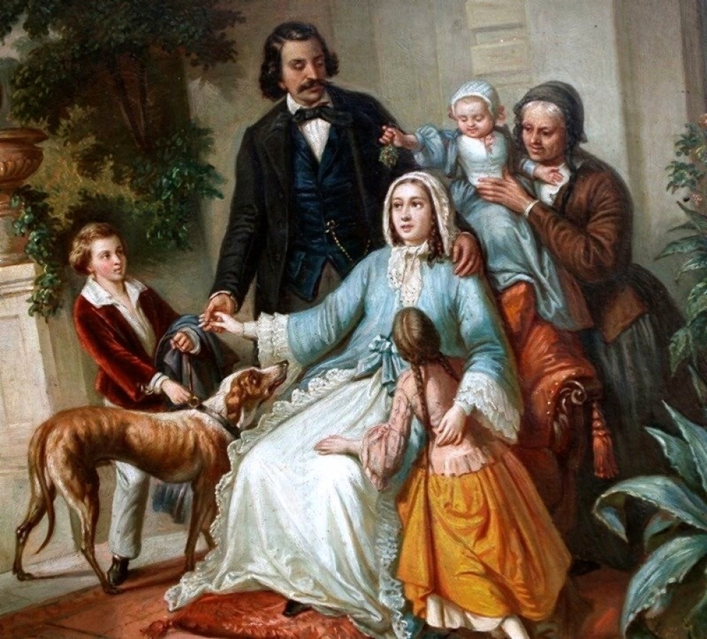 Josef Valentin (zug.), Genesende im Kreis der Familie