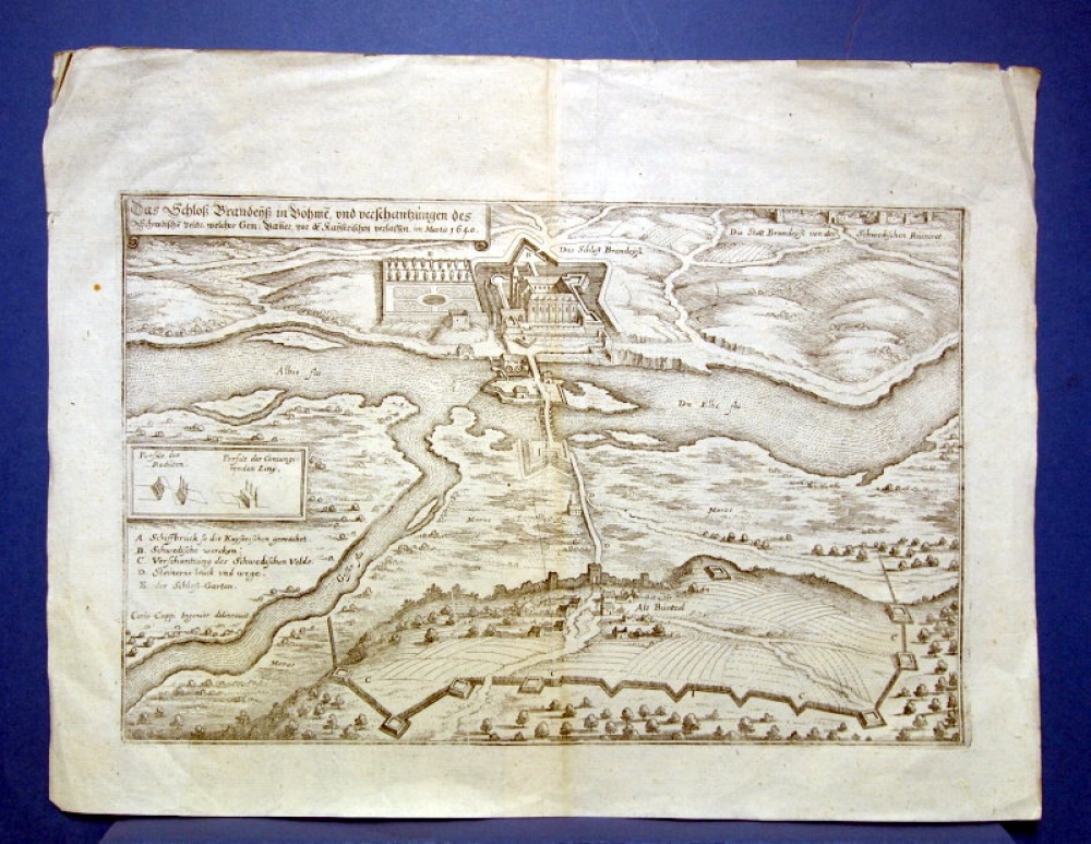 Matthäus Merian (1593- 1650), Schloss Brandeis in Böhmen, früher: Schloß Brandys