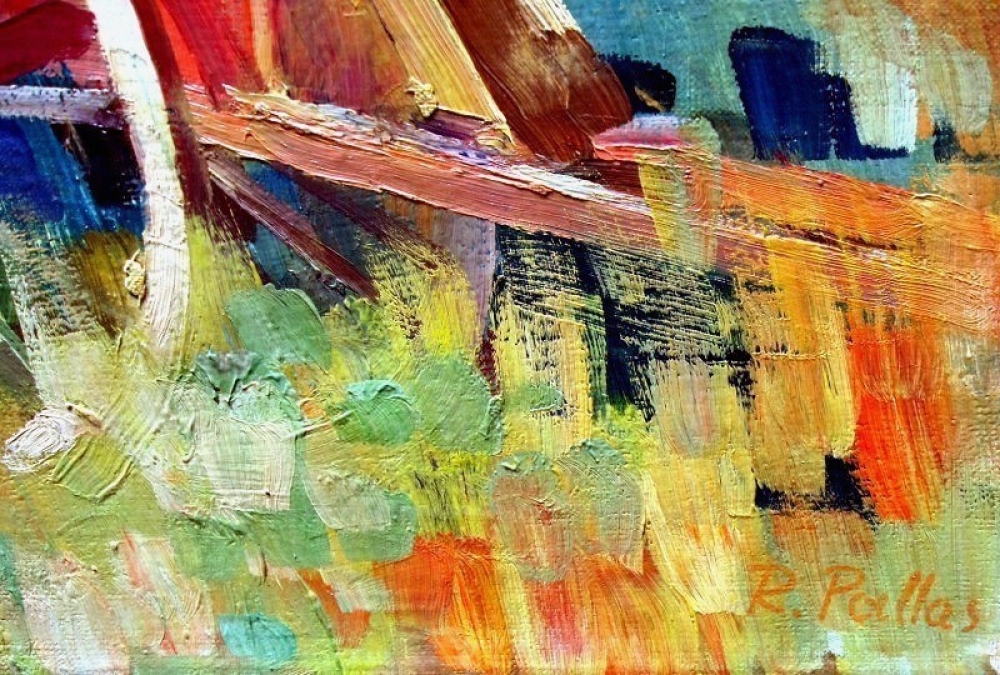 Reinhold Pallas, Italienische Landschaft mit Eselkarren