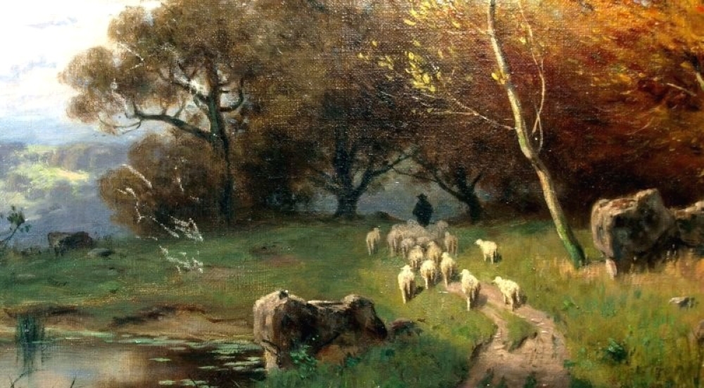 August Karl Martin Splitgerber, Landschaft mit Schafherde