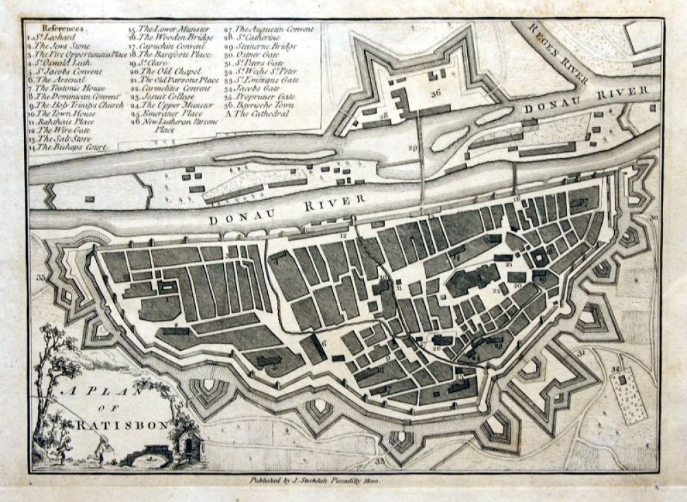 Unbekannt (18. Jahrhundert), Ein Stadtplan von Regensburg, A Plan Of Ratisbon