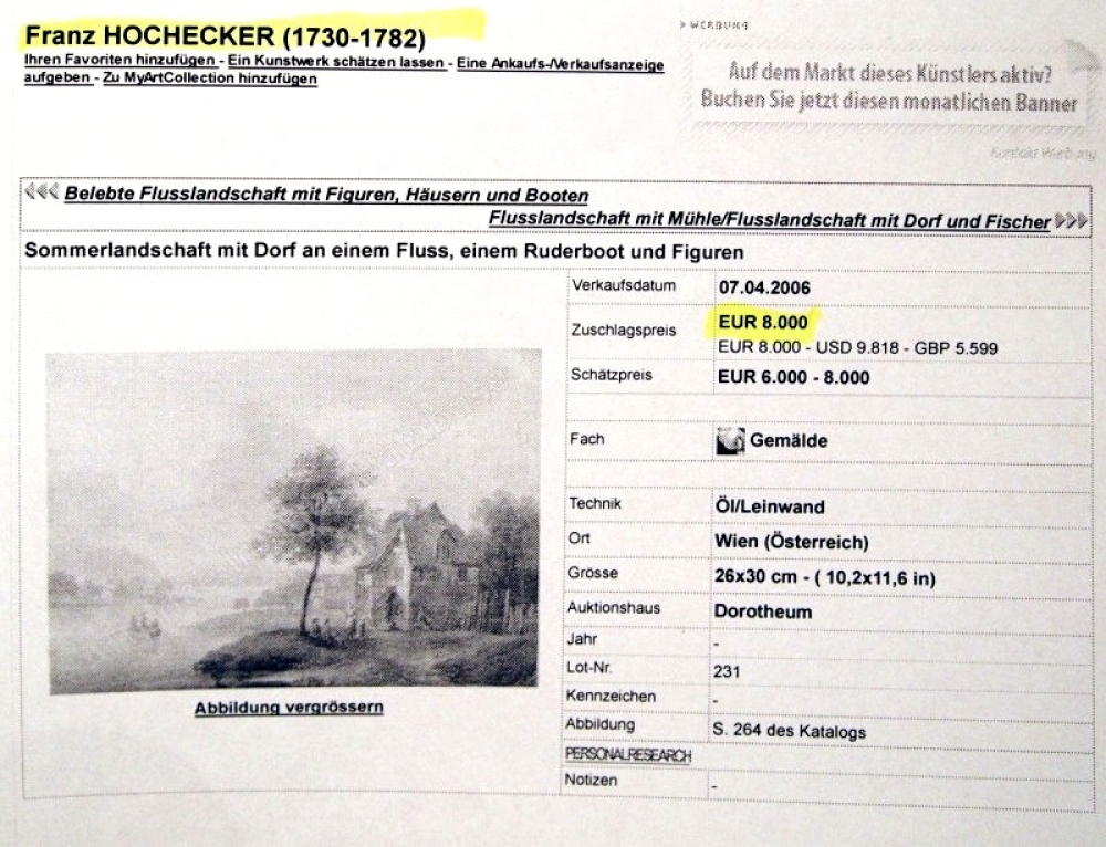 Franz Hochecker (1730-1782), Rheinlandschaft mit Schloss, Städtchen mit Kirche, Booten und Figuren