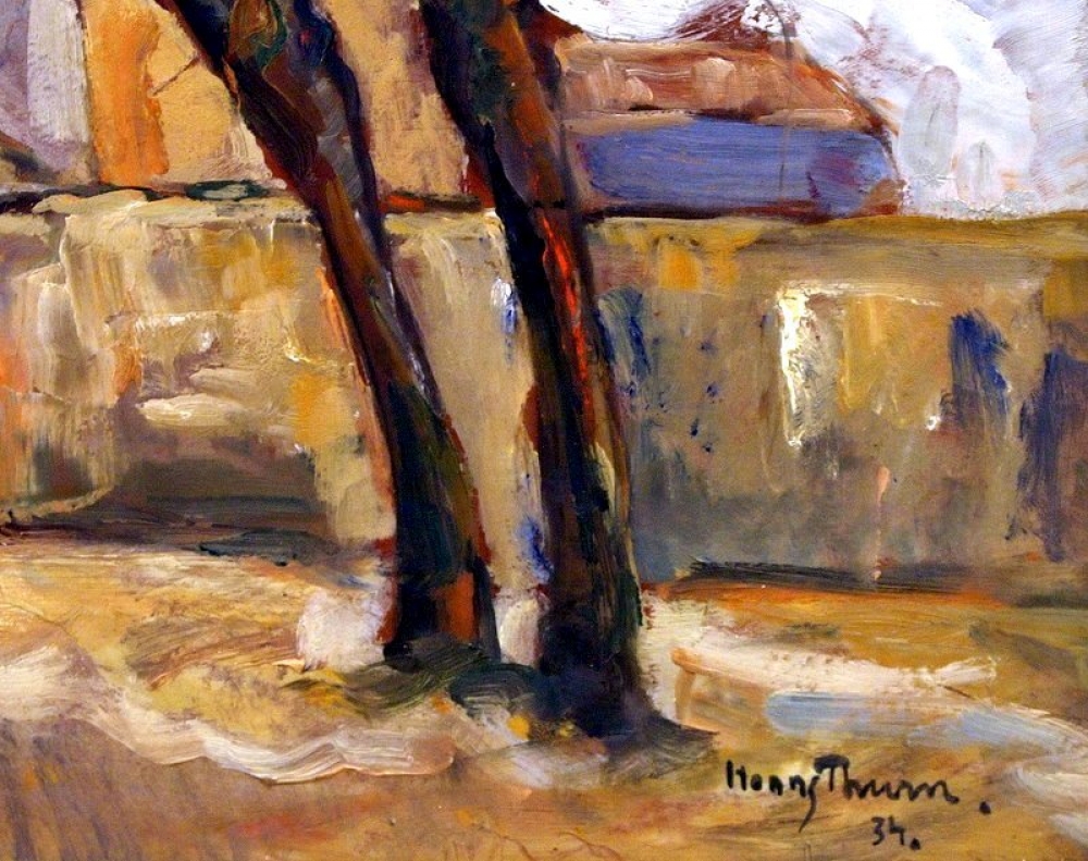 Thurn, Hanns (1889-1963), Dorfkirche im Herbst, 1934