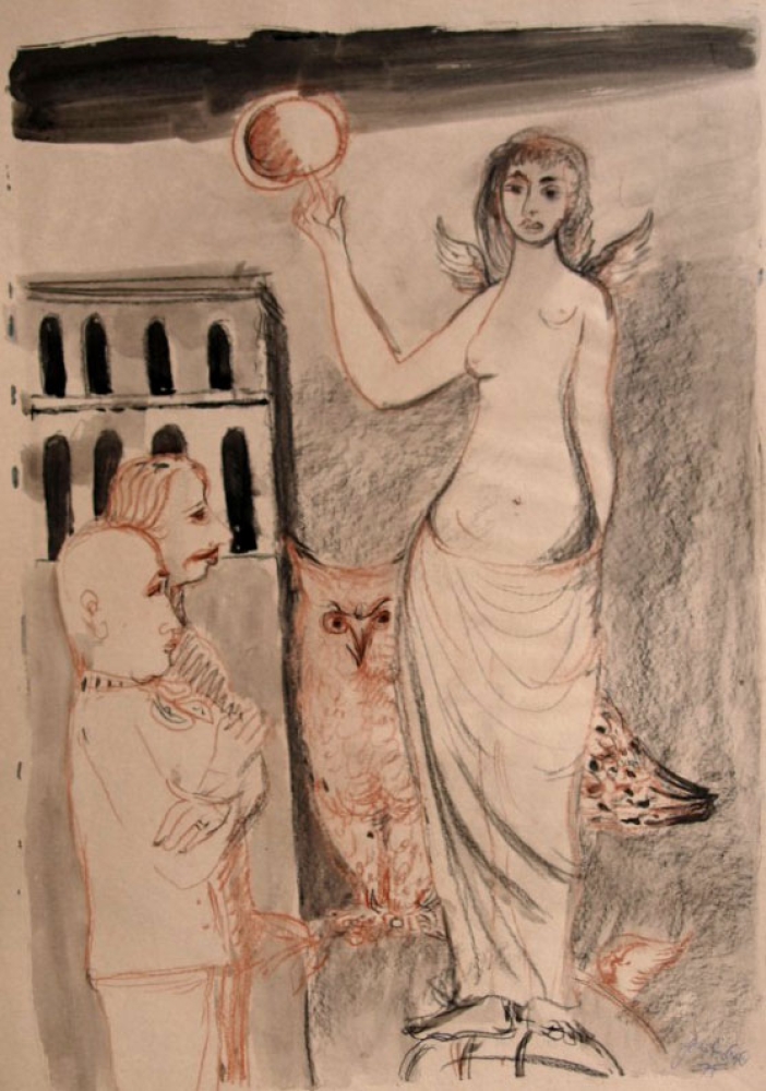 Georg Weidenbacher, Frauenfigur mit Eule