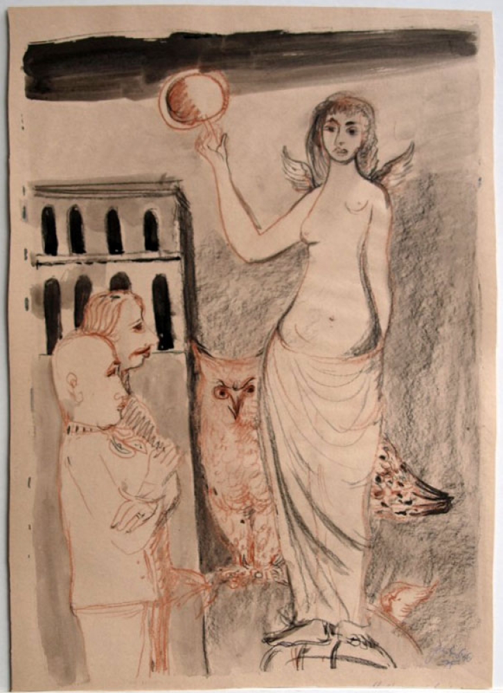 Georg Weidenbacher, Frauenfigur mit Eule
