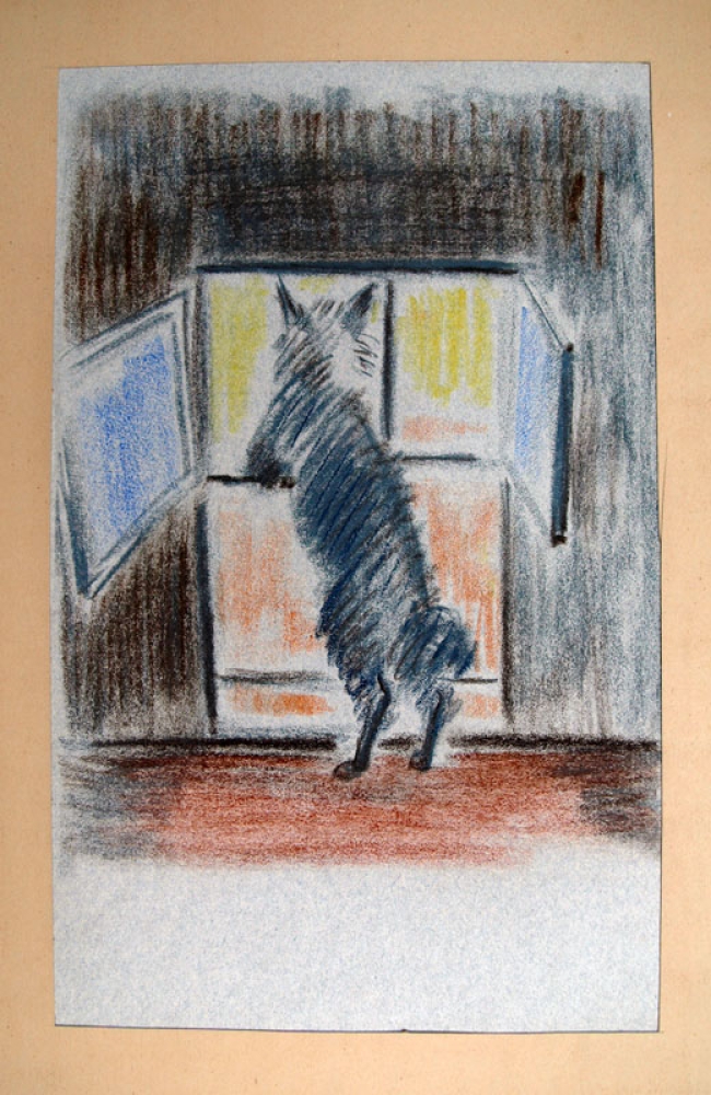 Gudrun Kunstmann, Hund am Fenster