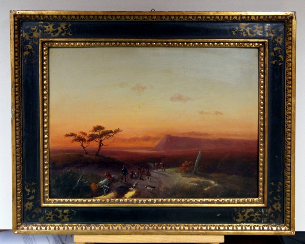 Johannes Franciscus Hoppenbrouwers, Südliche Landschaft im Abendlicht