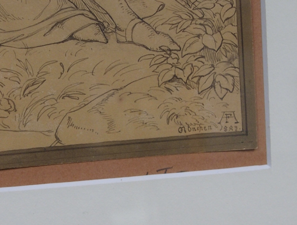 Andreas Joseph Fortner, drawing for an oil painting