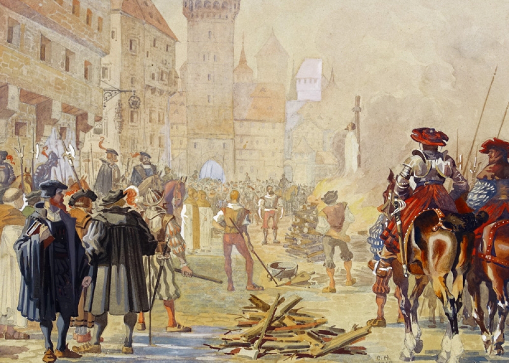 Constantin Prince of Hohenlohe-Langenburg, execution of Jan Hus in Constance