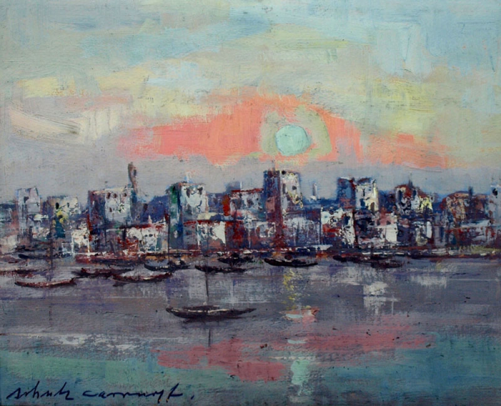 Erwin Shoultz-Carrnoff, Stadt und Schiffe bei Sonnenaufgang