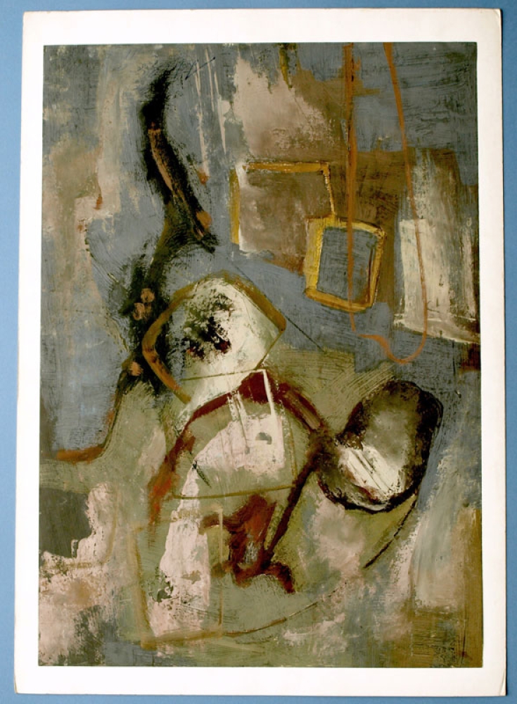Erwin Shoultz-Carrnoff, Abstrakt (dunkle Farben, geometrische Figuren)