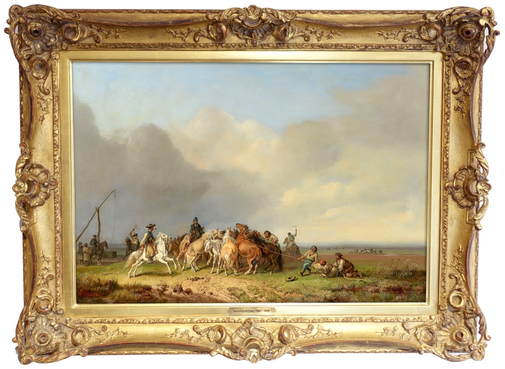Heinrich Bürkel, Pferdefang in der Puszta