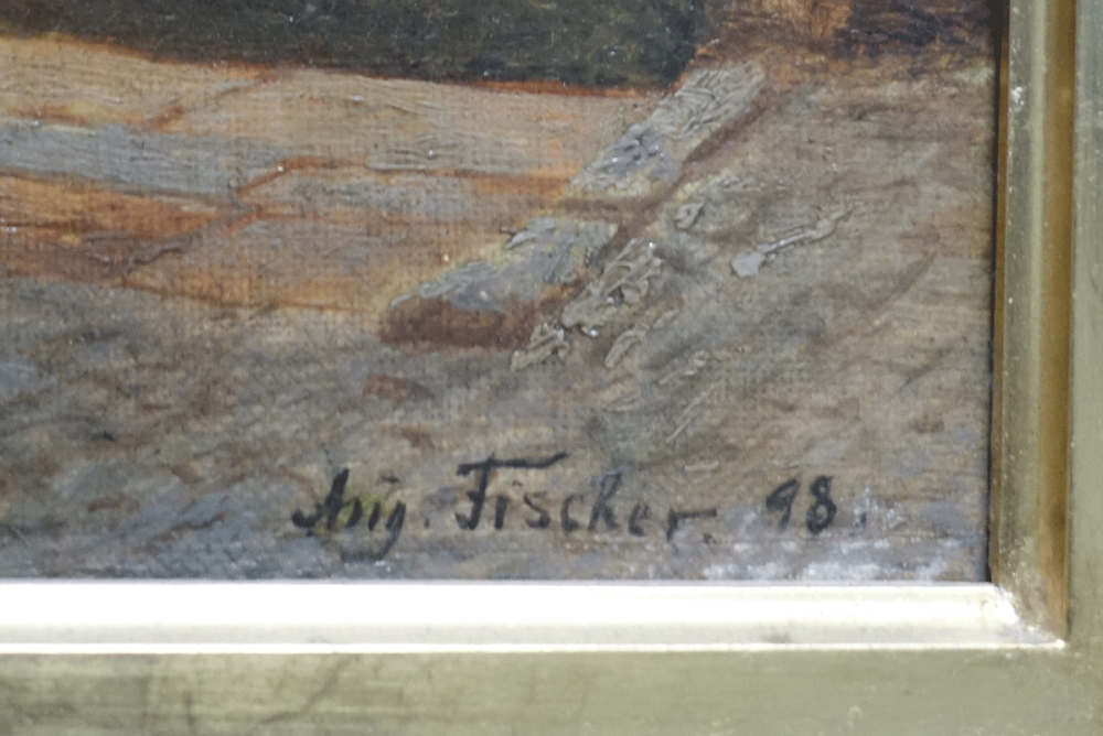 August Fischer, Vorhof der Nürnberger Burg mit Heidenturm