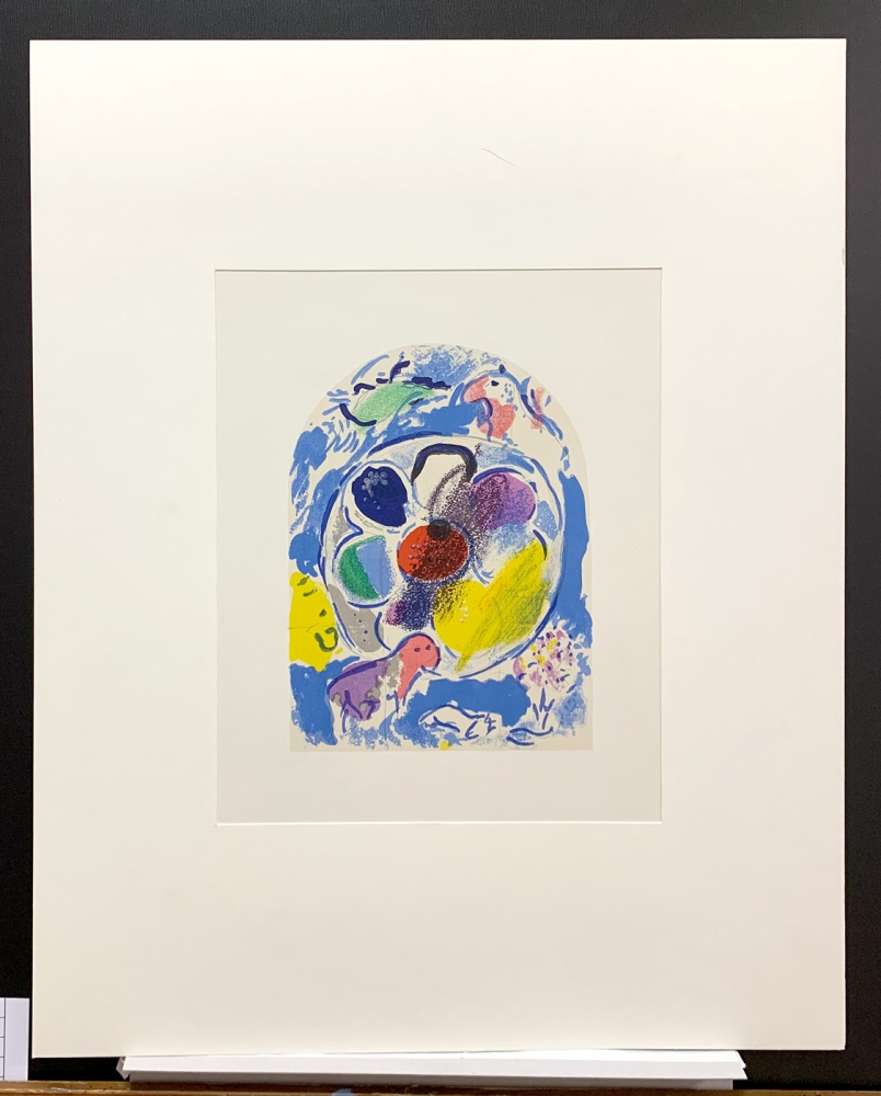 Marc Chagall, Jerusalemer Fenster /Drucker Mourlot, A. Sauret Paris 1962, Beidseitig