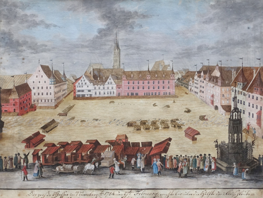Unbekannt, Hochwasser in Nürnberg 1784