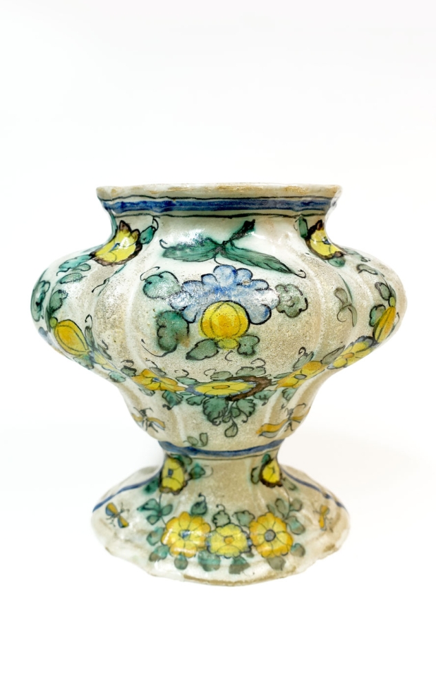 Italienische Majolika Vase aus einer Klosterapotheke 1742