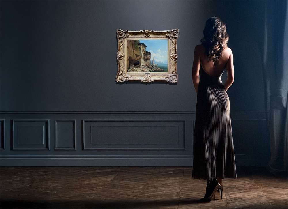 Heinrich Bürkel, The Osteria of Ponale on Lake Garda