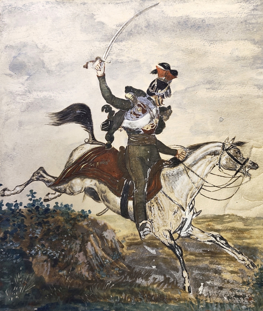 J. Schwanthaler, Husar beim Angriff