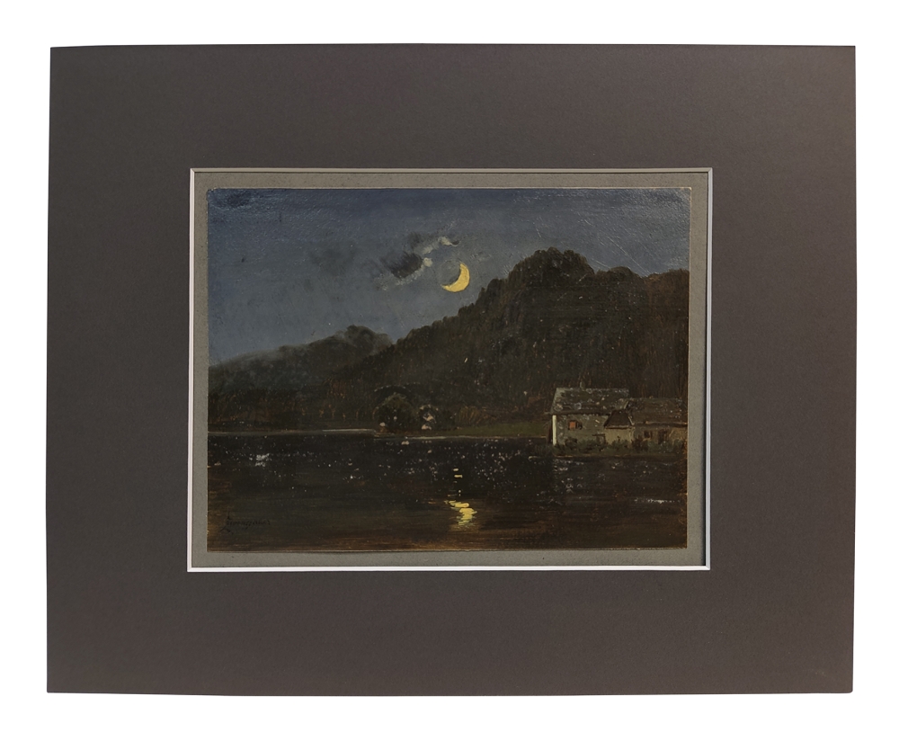 August Richard Zimmermann, View of the Lake in Moonlight