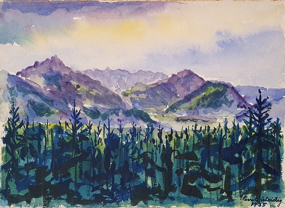 Emil Scheidig, Valley of Bayrischzell with Kaiser Mountains