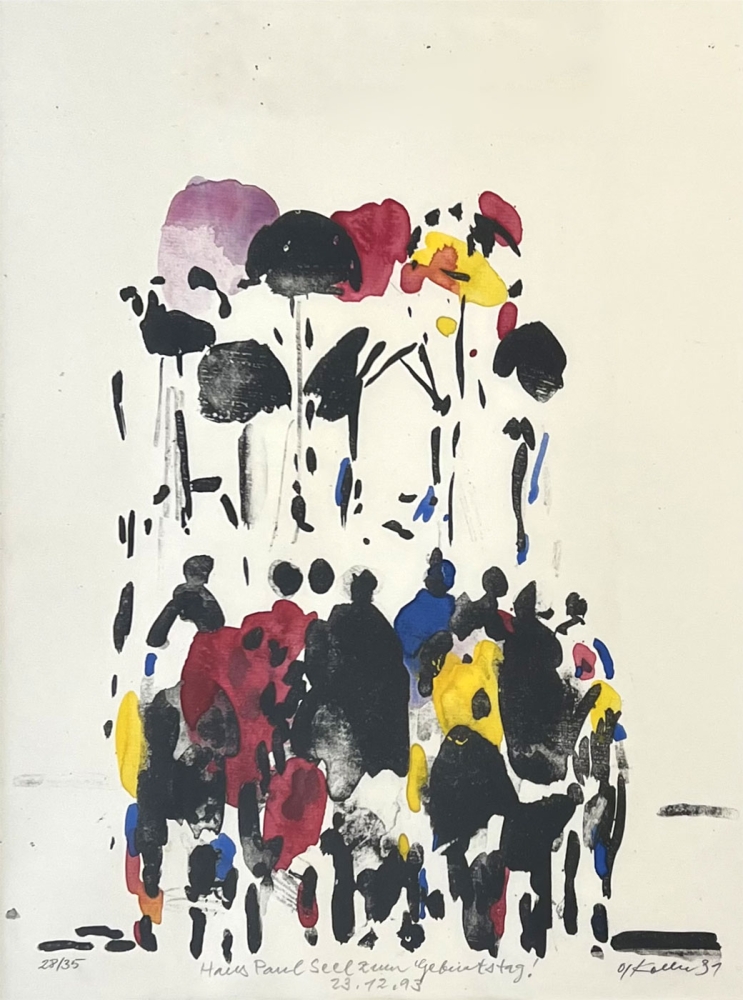 Oskar Koller, Personengruppe mit Blumen