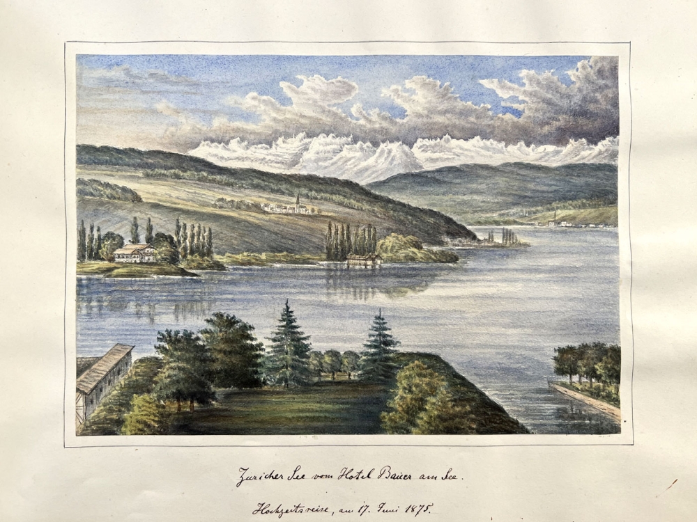 Unbekannt, Zürichsee vom Hotel Bauer am See
