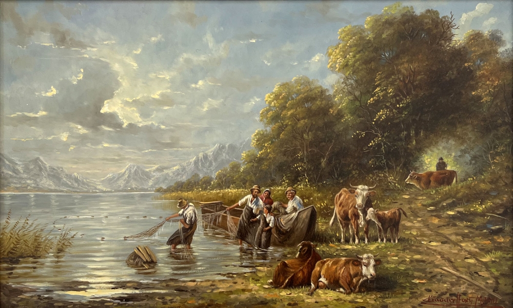 Horst Maria Einöder, Fischerfamilie am Fluss