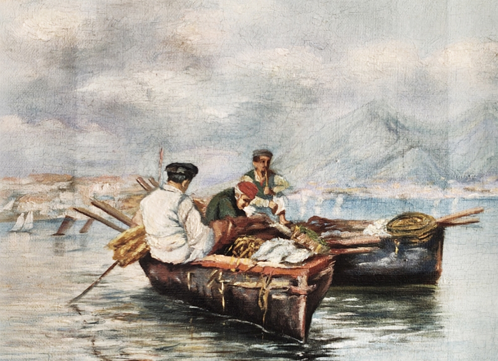 Augusto Lovatti (attrib.), Fishermen in Their Boats