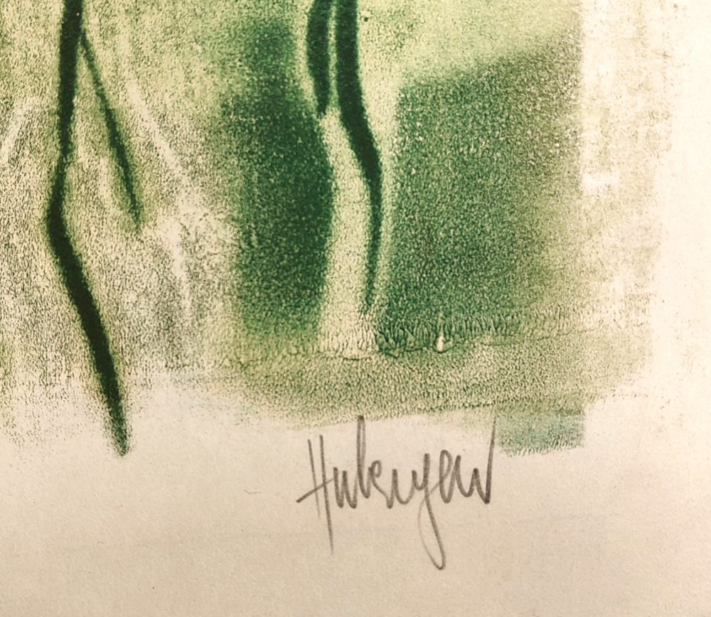Tugomir Huberger, Nude of Two Women in Green Lithograph