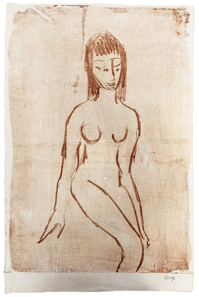 Tugomir Huberger, Frauenakt in rot