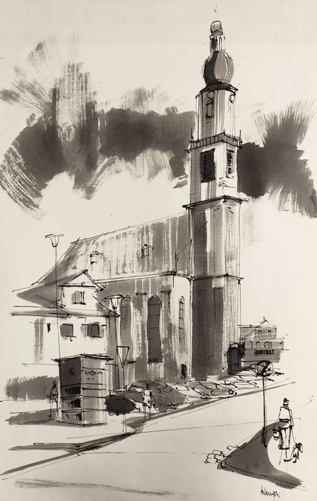 Tugomir Huberger, Church Ink drawing