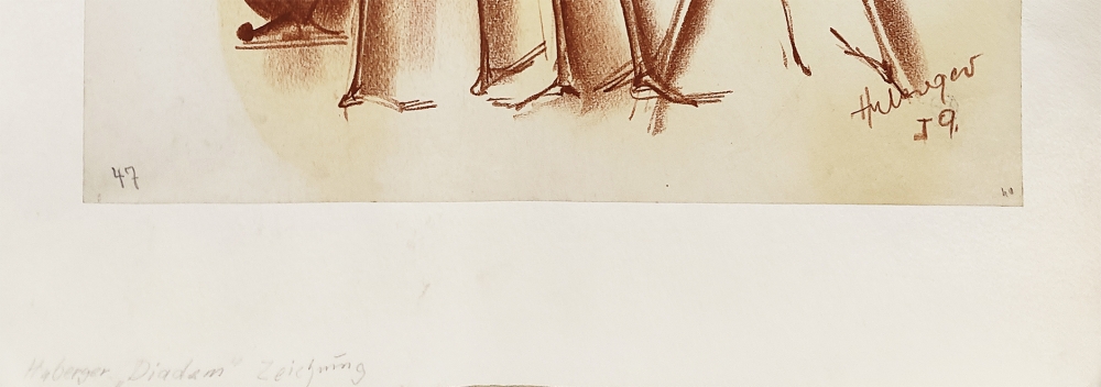 Tugomir Huberger, Drei abstrakte rote Figuren