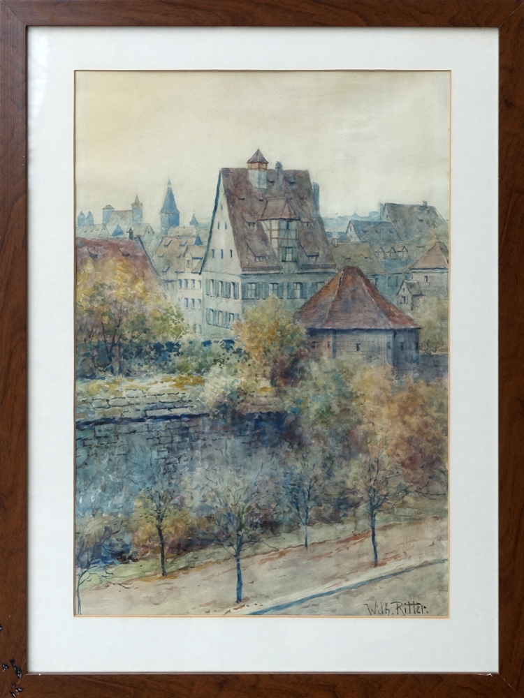 Wilhelm Ritter, Blick über die Stadtmauer auf die Burg in Nürnberg