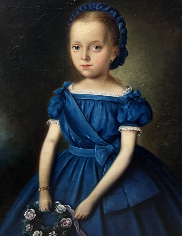 Biedermeier painter, Girl in a Blue Robe