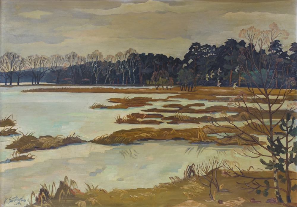 Karl Seubert, Herbstliche Seelandschaft