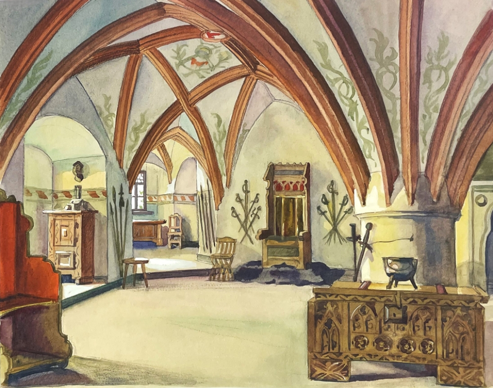 Karl Seubert, Rittersaal in Burg Lauenstein 1937