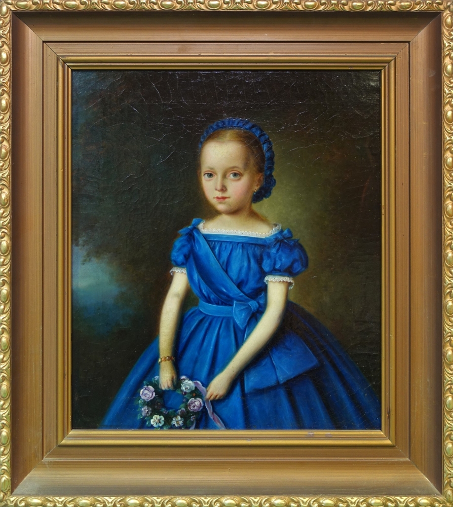 Biedermeier painter, Girl in a Blue Robe