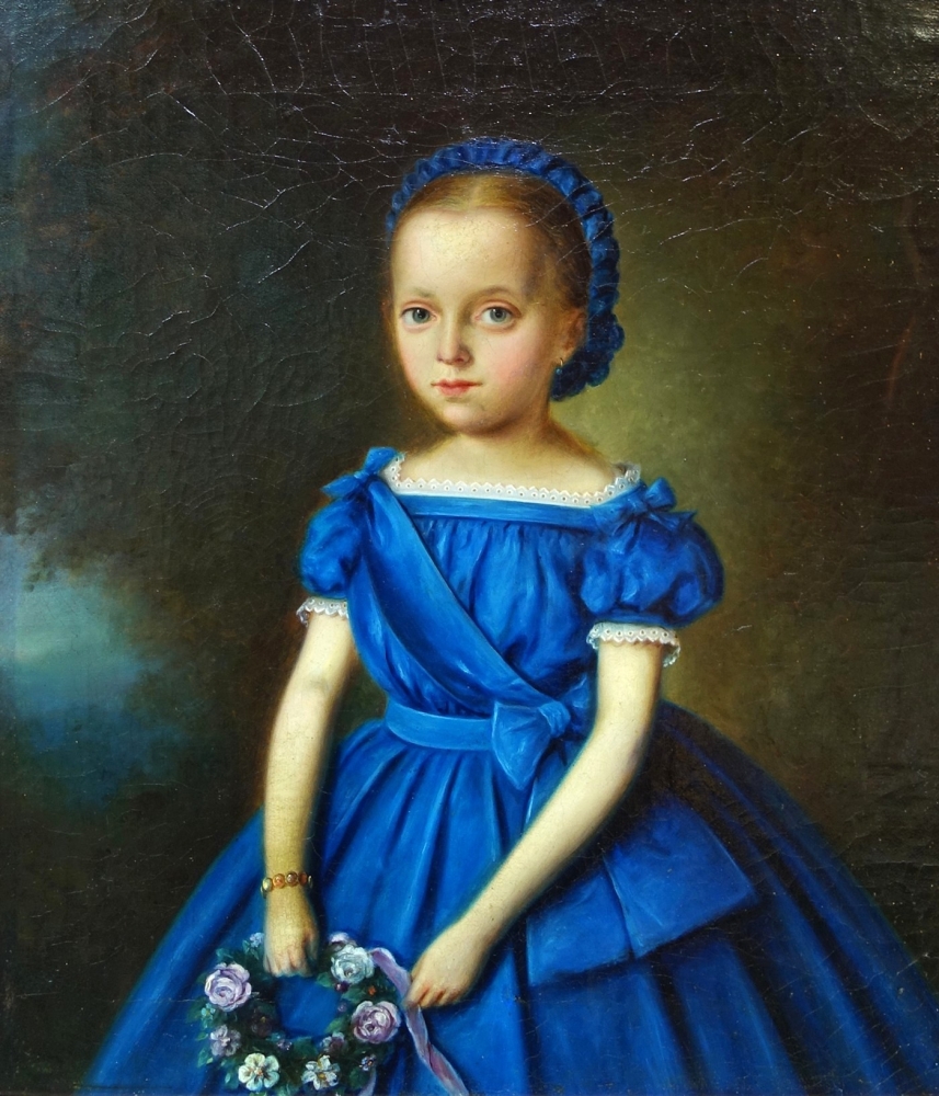 Biedermeier painter, Girl in a Blue Robe