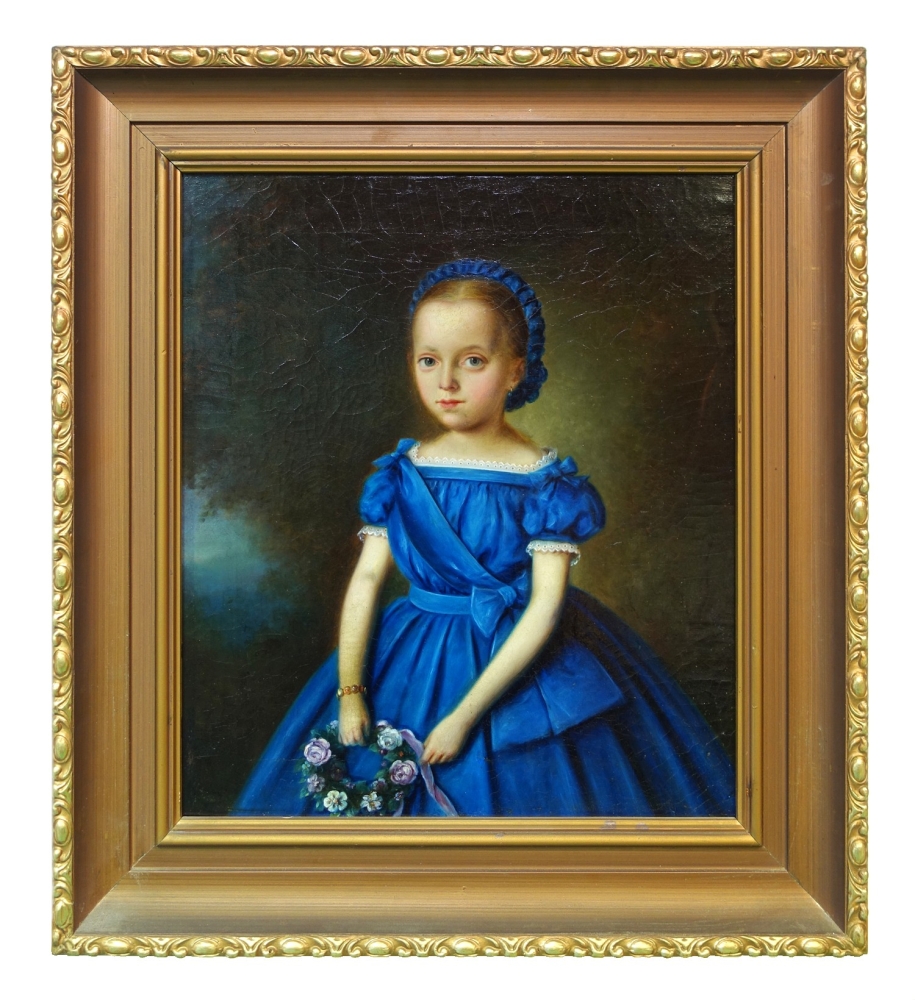 Biedermeier painter, Girl in a Blue Robe