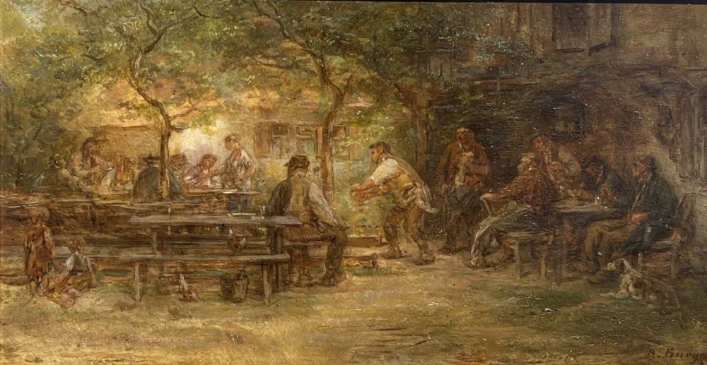 Anton Burger, Im Wirtshausgarten