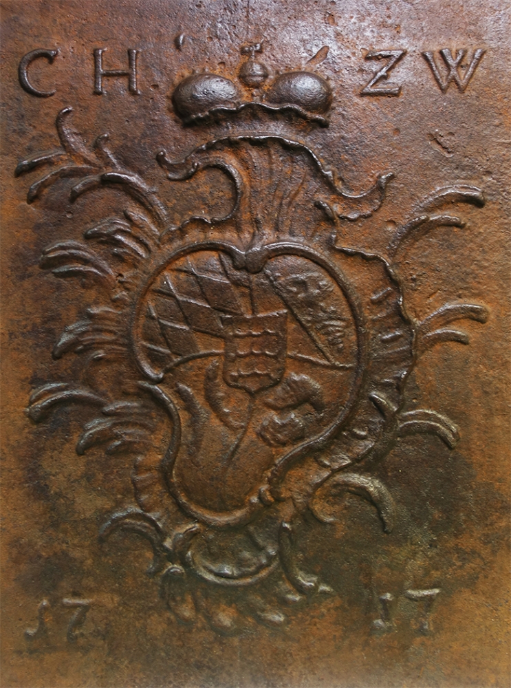 Ofenplatte mit Wappen des Herzogs zu Württemberg 1717