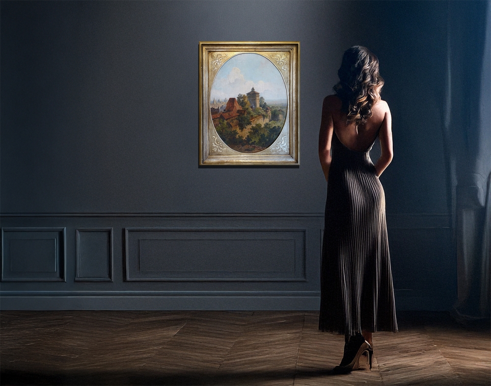 Lorenz Ritter (zugeschrieben), Stadtmauer Nürnberg mit Stadtansicht