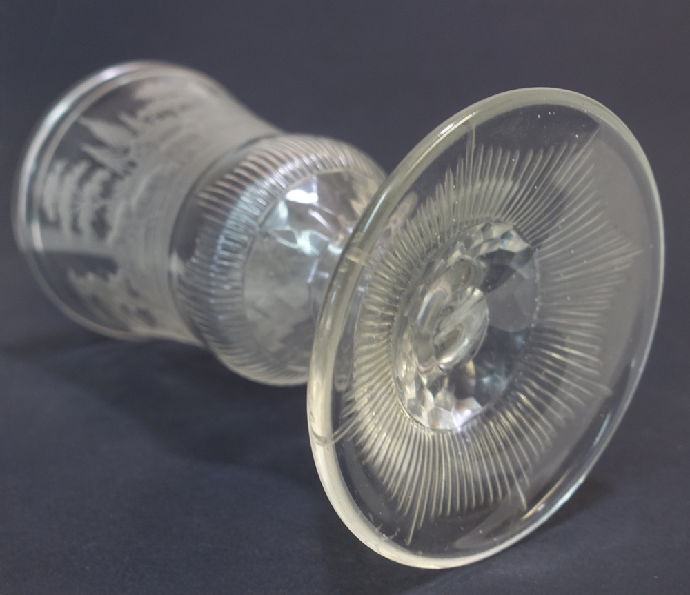 Glasschnitt Pokal, Tanzende mit Geiger