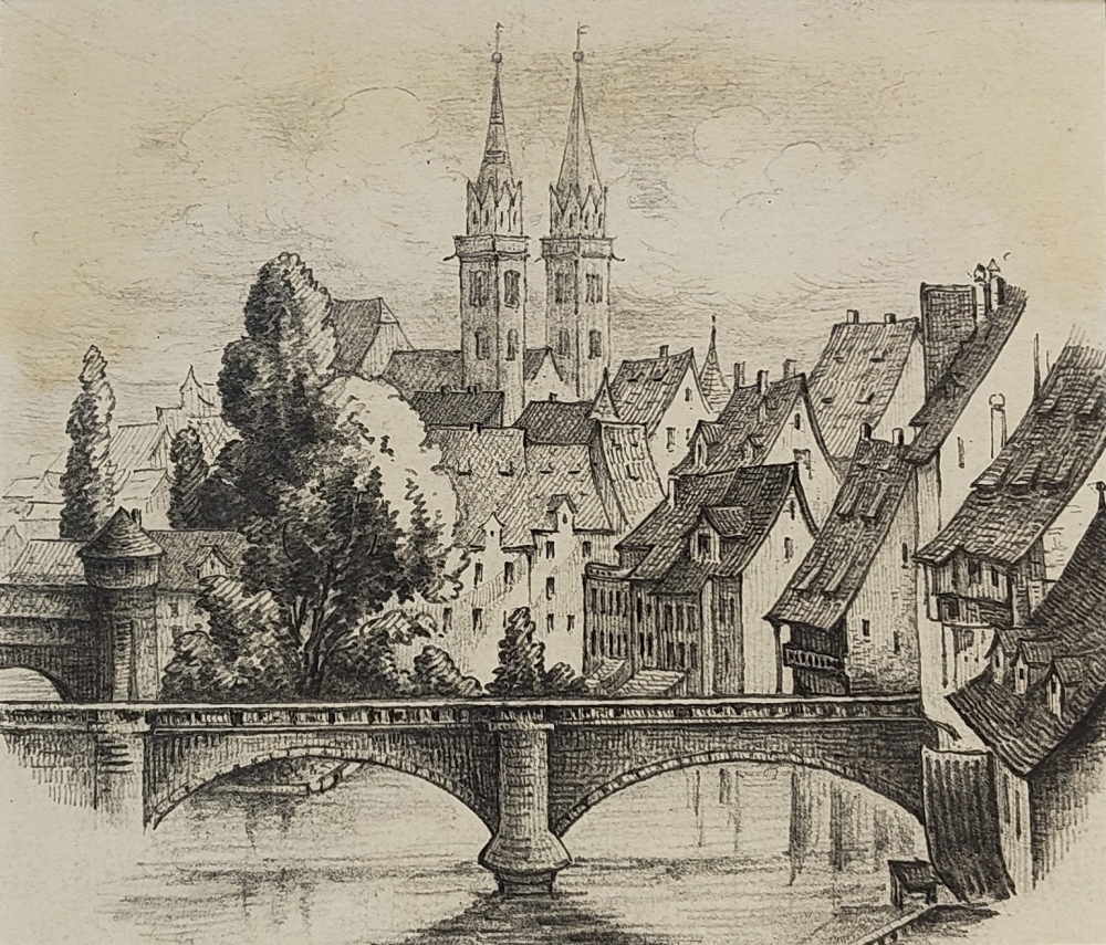 Eduard Schotte, Maxbrücke mit Lorenzkirchen